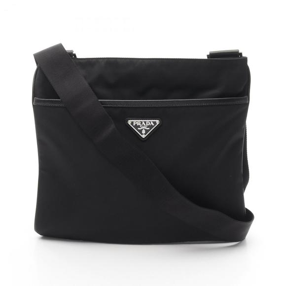 PRADA Black Leather Saffiano Shoulder Bag - Picture 1 of 8